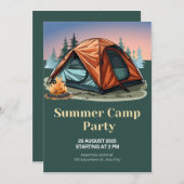 Invitation de la fête du camp d'été - Aventure en  (Devant / Derrière)