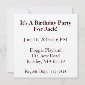 Invitation de la fête du chien (Dos)