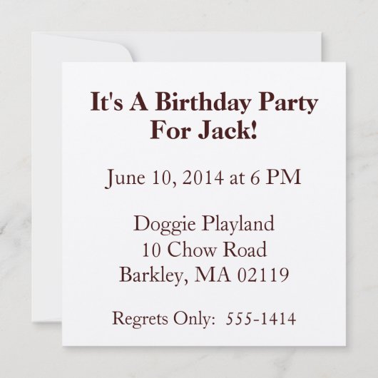 Invitation de la fête du chien (Dos)