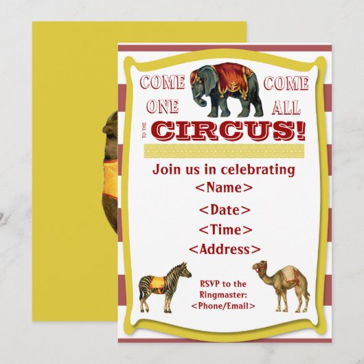 Invitation de la Fête du Cirque (Devant / Derrière)