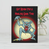 Invitation de la fête du costume d'Halloween avec  (Debout devant)