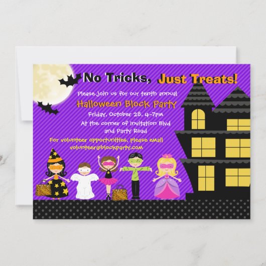 Invitation de la fête du costume d'Halloween Kids (Devant)
