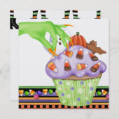 Invitation de la fête du Cupcake d'Halloween par S (Devant / Derrière)