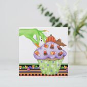 Invitation de la fête du Cupcake d'Halloween par S (Debout devant)