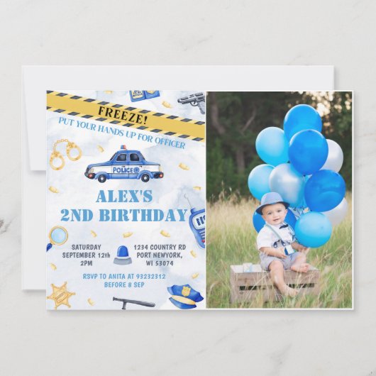 Invitation de la fête du garçon 2e anniversaire (Devant)