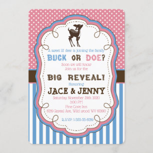 Invitation de la Fête du genre Buck or Doe