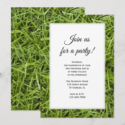 Invitation de la fête du Jardin de l'herbe verte (Devant / Derrière)