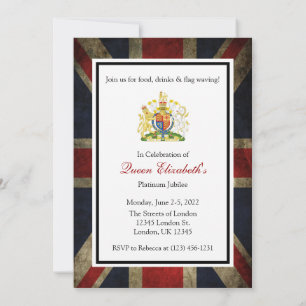 Invitation de la fête du jubilé de la reine en pla