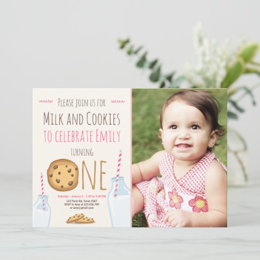 Invitation de la Fête du Lait et des Cookies Fille (Debout devant)