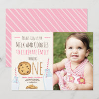 Invitation de la Fête du Lait et des Cookies Fille