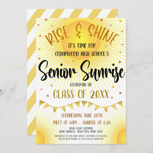 Invitation de la fête du lever du soleil du second (Devant / Derrière)