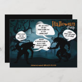 Invitation de la fête du loup-garou d'Halloween (Devant / Derrière)
