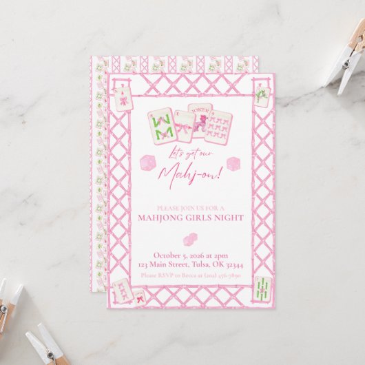 Invitation de la fête du Mahjong, Coquette de nuit (Devant/Arrière en situation)