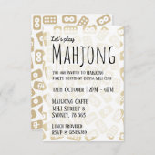 Invitation de la fête du Mahjong - tuiles blanches (Devant / Derrière)