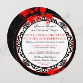 Invitation de la fête du mystère du meurtre d'Hall (Devant / Derrière)