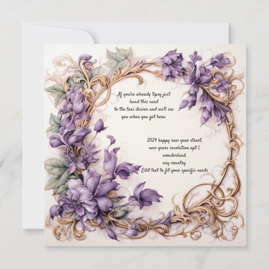 Invitation de la fête du Nouvel An (Dos)