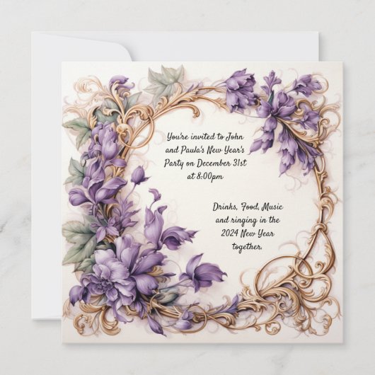 Invitation de la fête du Nouvel An (Devant)