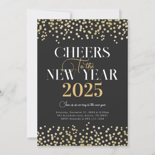 Invitation de la fête du Nouvel An (Devant)