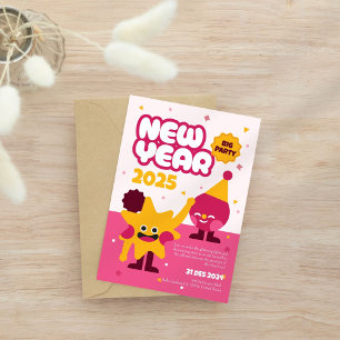 Invitation de la fête du Nouvel An 2025 pour enfan