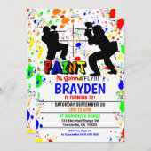 Invitation de la fête du Paintball (Devant / Derrière)