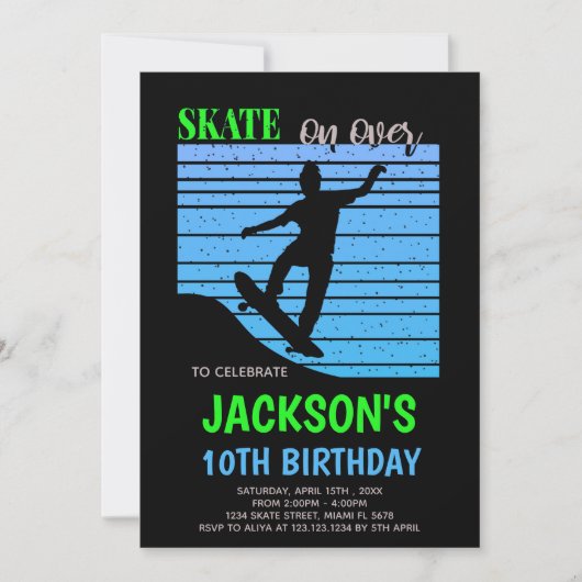 Invitation de la fête du Patinage Vert et Bleu (Devant)