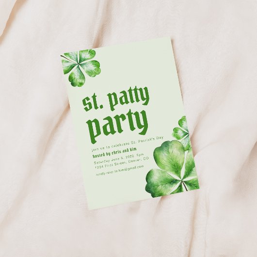 Invitation de la fête du Patty Day de St. Patrick