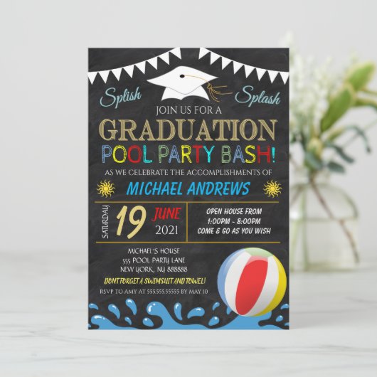 Invitation de la fête du pool de diplômés (Debout devant)