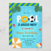 Invitation de la fête du pool de football (Devant / Derrière)