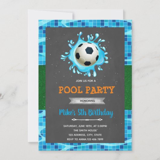 Invitation de la fête du pool de football (Devant)