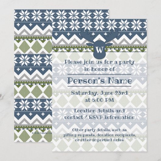 Invitation de la fête du pull d'hiver (Devant / Derrière)