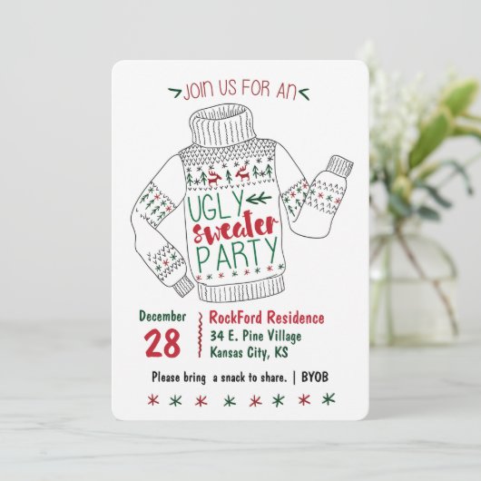 Invitation de la fête du pull moche (Debout devant)