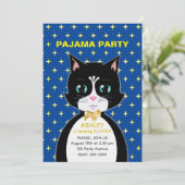 Invitation de la fête du pyjama de chat d'annivers (Debout devant)