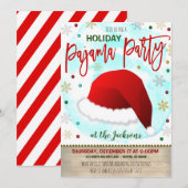 Invitation de la fête du pyjama de Noël (Devant / Derrière)