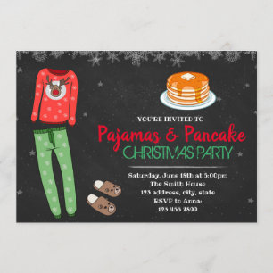 Invitation de la fête du pyjama de Noël