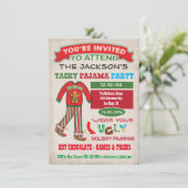 Invitation de la fête du pyjama de Noël moche (Debout devant)