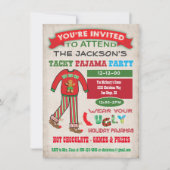 Invitation de la fête du pyjama de Noël moche (Devant)
