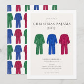 Invitation de la fête du pyjama de Noël | PJ Holid (Devant / Derrière)