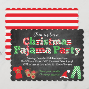 Invitation de la fête du pyjama de Noël - tableau