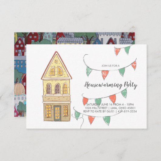 Invitation de la fête du réchauffement du foyer |  (Devant / Derrière)