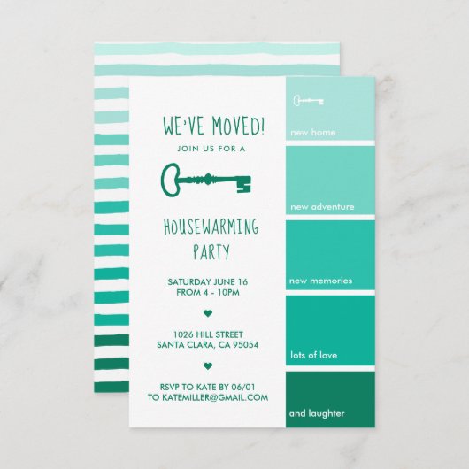 Invitation de la fête du réchauffement du foyer |  (Devant / Derrière)