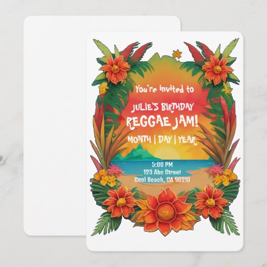 Invitation de la fête du Reggae (Devant / Derrière)