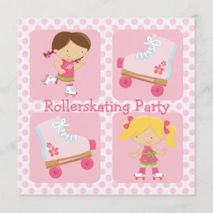 Invitation de la fête du Rollerskating Four Carré