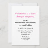 Invitation de la fête du survivant du cancer du se (Dos)