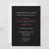 Invitation de la fête du survivant du cancer penda (Dos)