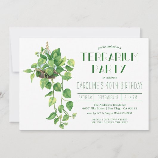 Invitation de la fête du Terrarium (Devant)