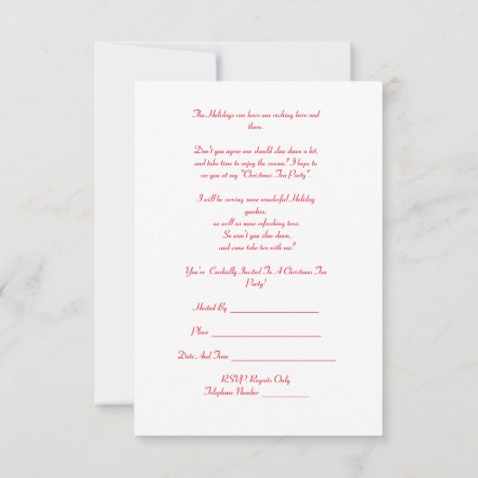 Invitation de la fête du thé (Dos)