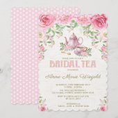 Invitation de la fête du thé à la Fête de l'mariée (Devant / Derrière)