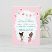 Invitation de la fête du thé d'anniversaire afro-a (Debout devant)