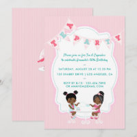 Invitation de la fête du thé d'anniversaire afro-a
