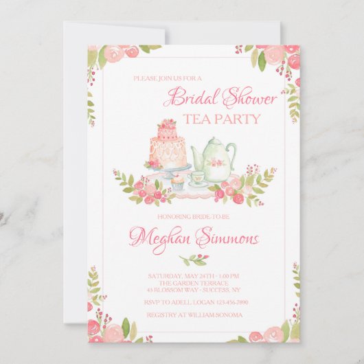 Invitation de la fête du thé nuptial (Devant)